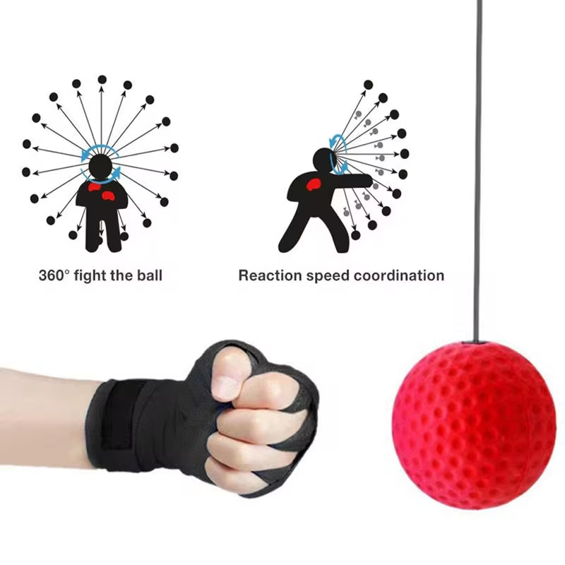 Professional Boxing Speed Ball - Head-Mounted PU Punch Ball for MMA and Sanda Training, Hand-Eye Coordination, Home Sandbag Fitness Equipment