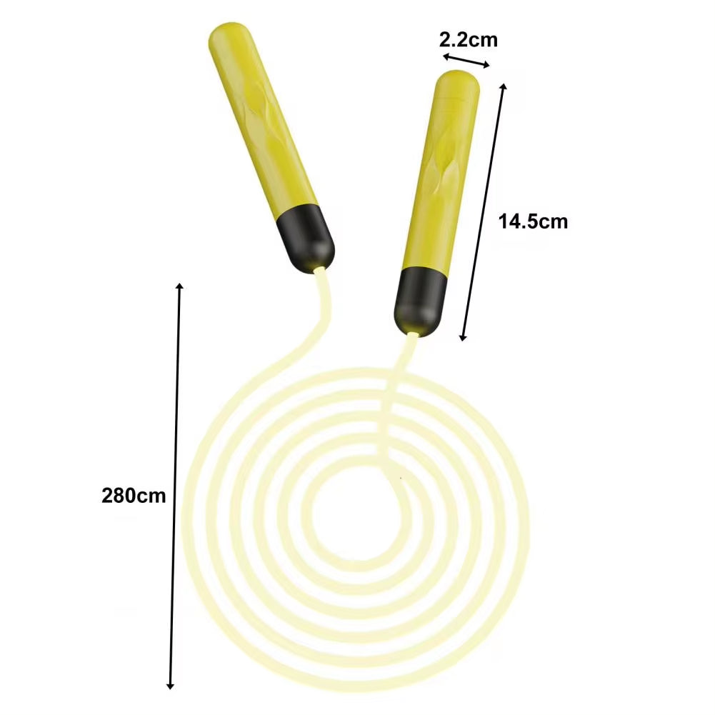 Adjustable LED Jump Rope with Non-Slip Handle and Battery Operation for Enhanced Visibility