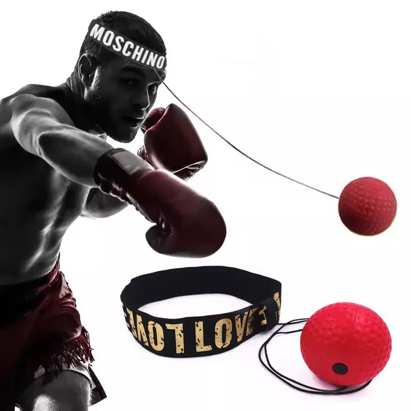 Professional Boxing Speed Ball - Head-Mounted PU Punch Ball for MMA and Sanda Training, Hand-Eye Coordination, Home Sandbag Fitness Equipment