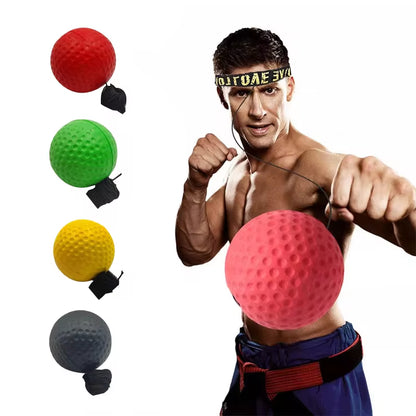 Professional Boxing Speed Ball - Head-Mounted PU Punch Ball for MMA and Sanda Training, Hand-Eye Coordination, Home Sandbag Fitness Equipment