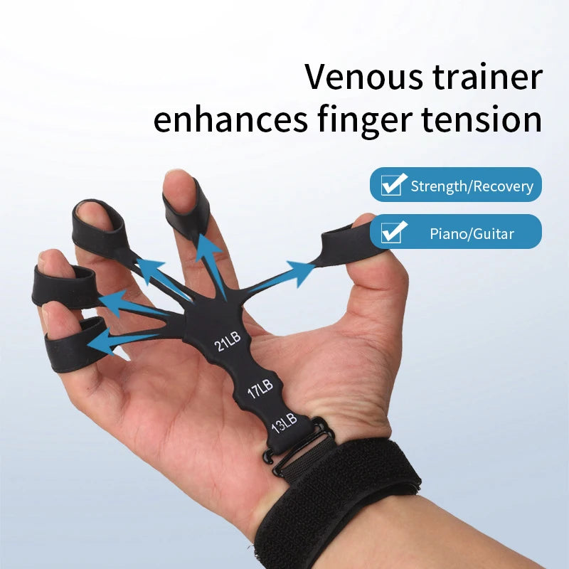 Silicone Finger Exercise Stretcher and Hand Strengthener for Arthritis Grip Training and Rehabilitation