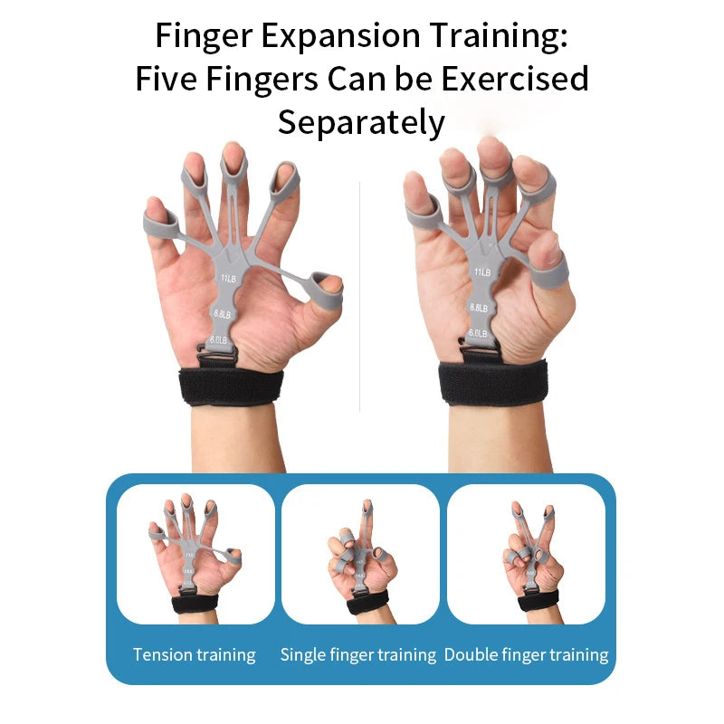 Silicone Finger Exercise Stretcher and Hand Strengthener for Arthritis Grip Training and Rehabilitation